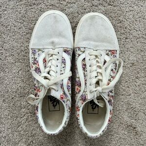 Vans Women's White Floral Sneakers
